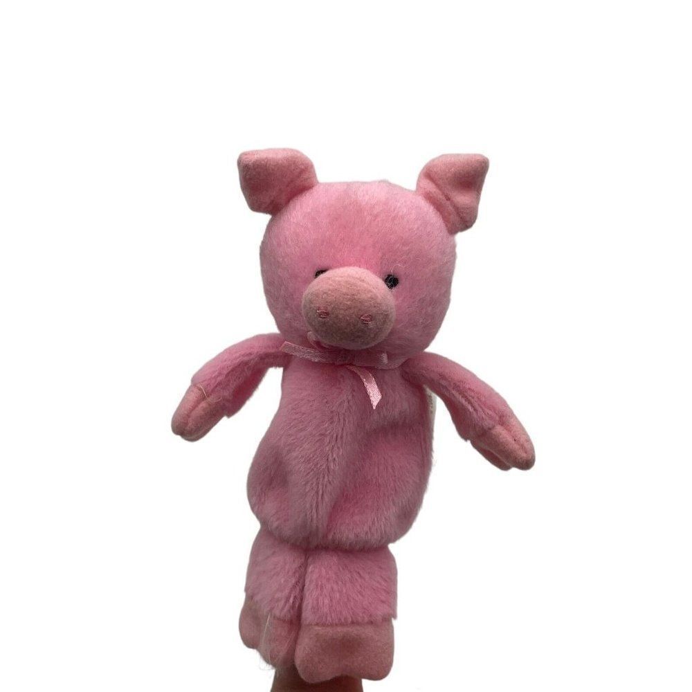 Carters Pig Finger Puppet Small Farm Plush 4" Stuffed Toy Pink